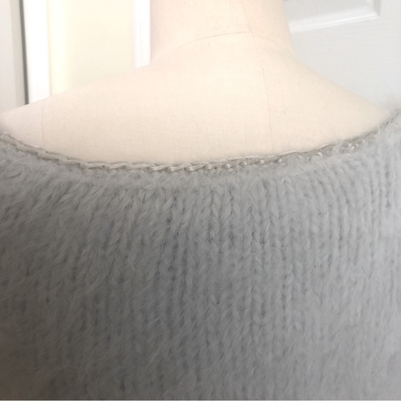 Vintage ‘80s Fiddlestix Cropped Soft Fuzzy Blue Gray Sweater Size Small - Picture 6 of 14